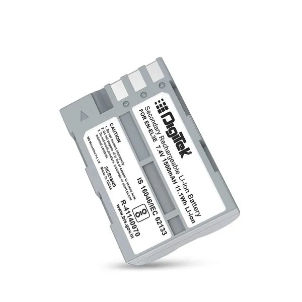 DIGITEK (ENEL 3E) Rechargeable Li-ion (1500mAh) Battery Packs for Nikon Digital Camera