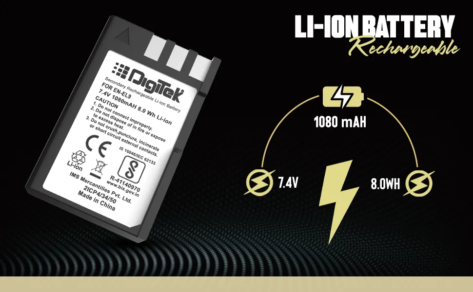 DIGITEK (ENEL9) Secondary Rechargeable Battery Packs for Digital Camera overview 4