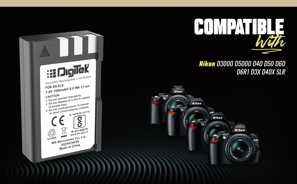 DIGITEK (ENEL9) Secondary Rechargeable Battery Packs for Digital Camera overview 5