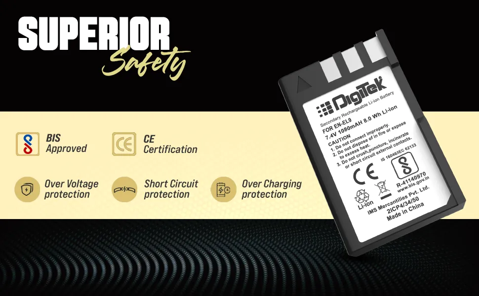 DIGITEK (ENEL9) Secondary Rechargeable Battery Packs for Digital Camera overview 8