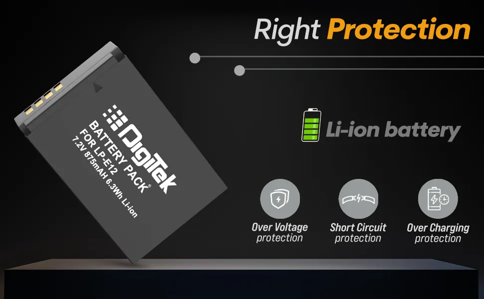 DIGITEK (LP E12) Lithium-ion Rechargeable Battery Pack for DSLR Camera overview 3