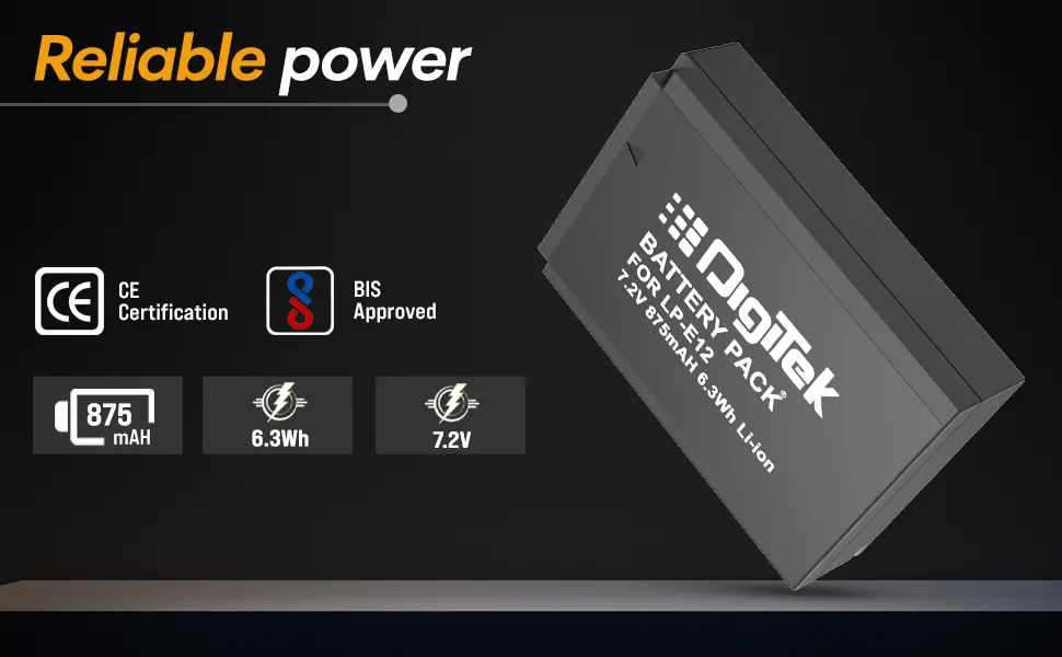 DIGITEK (LP E12) Lithium-ion Rechargeable Battery Pack for DSLR Camera overview 4