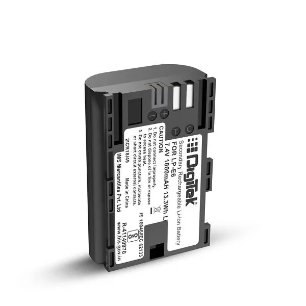 DIGITEK (LP-E6) 1800 mAh Secondary Li-ion Rechargeable Battery for DSLR Camera