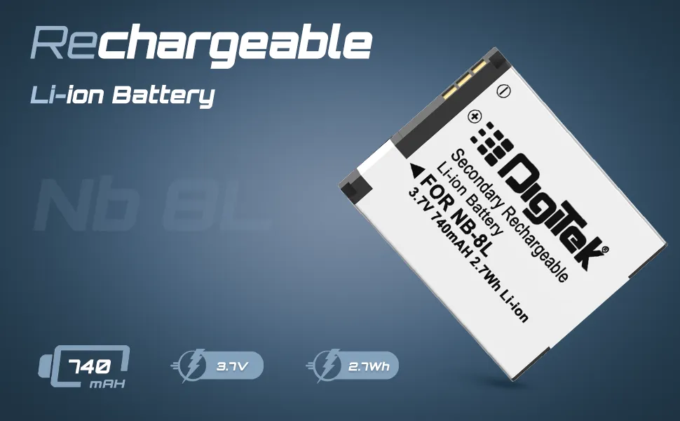DIGITEK (NB 8L) Lithium-ion Rechargeable Battery for DSLR Camera overview 3