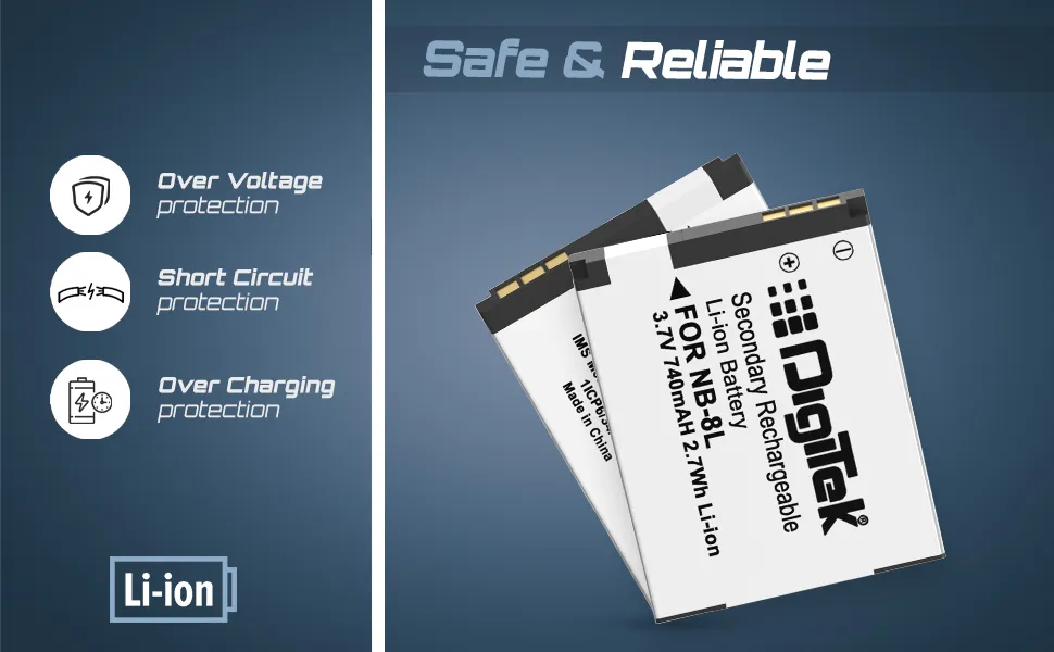 DIGITEK (NB 8L) Lithium-ion Rechargeable Battery for DSLR Camera overview 4