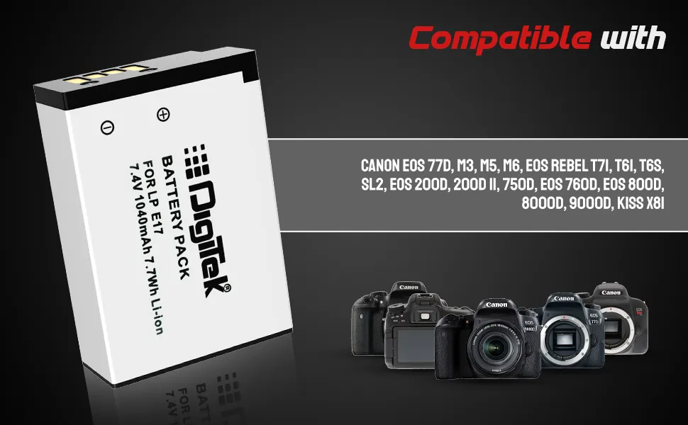 DIGITEK LP E17 Lithium-ion Rechargeable Battery Pack for DSLR Camera overview 5