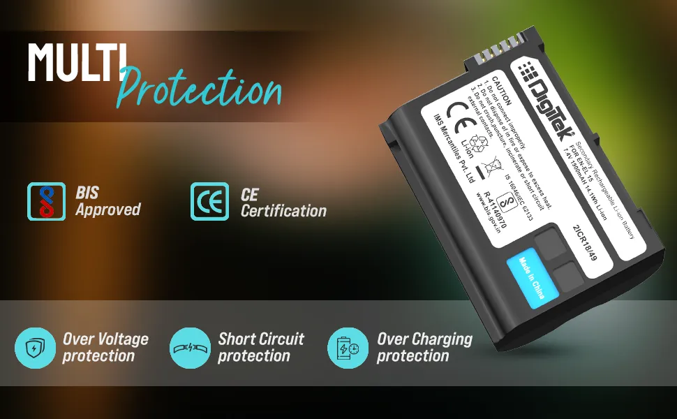 Digitek (EN-EL15) 1900mAh Secondary Rechargeable Battery Packs for Digital Camera overview 4