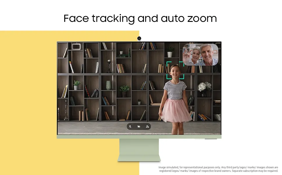 Samsung 32inch M8 UHD 4K Smart Monitor with Streaming TV and SlimFit Camera Included - Spring Green overview 4