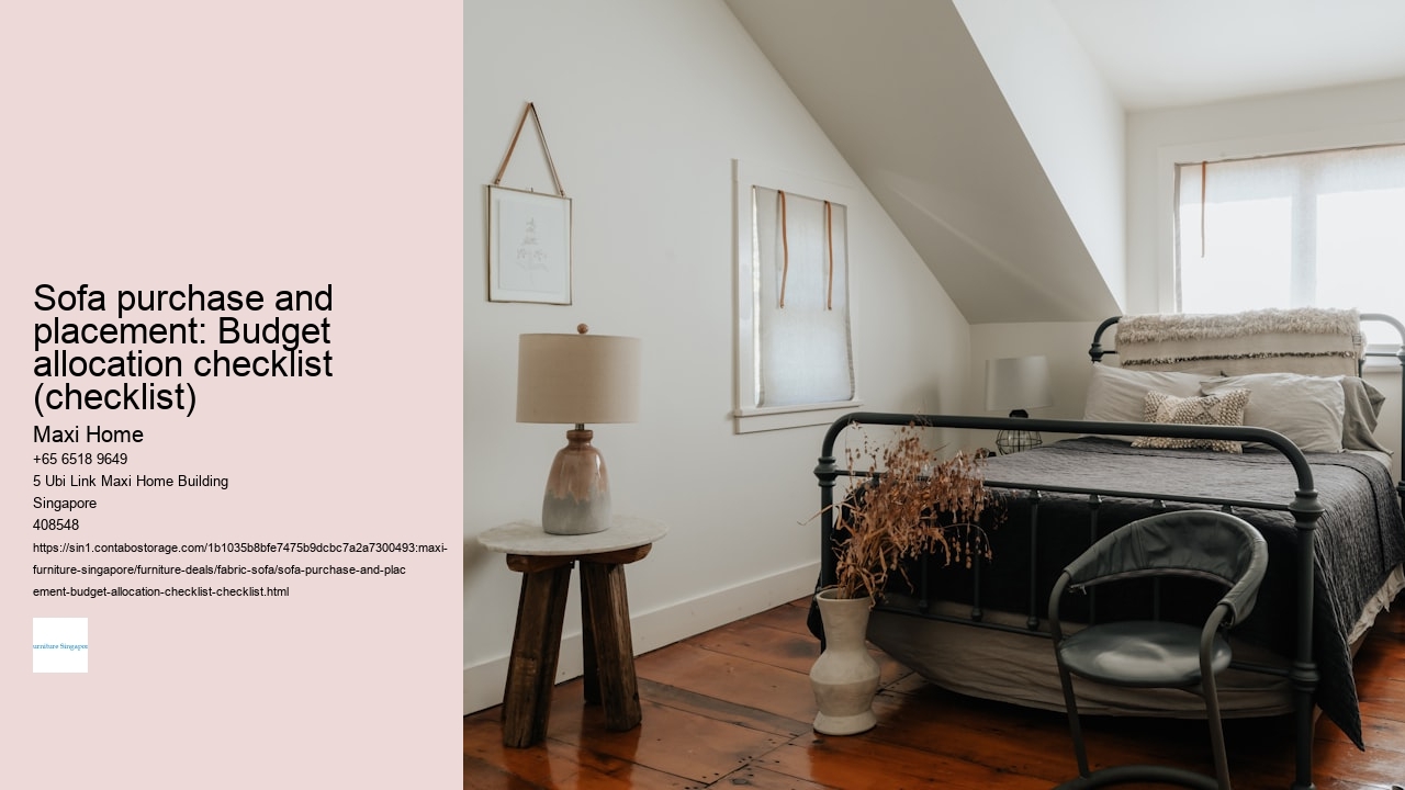 Sofa purchase and placement: Budget allocation checklist (checklist)