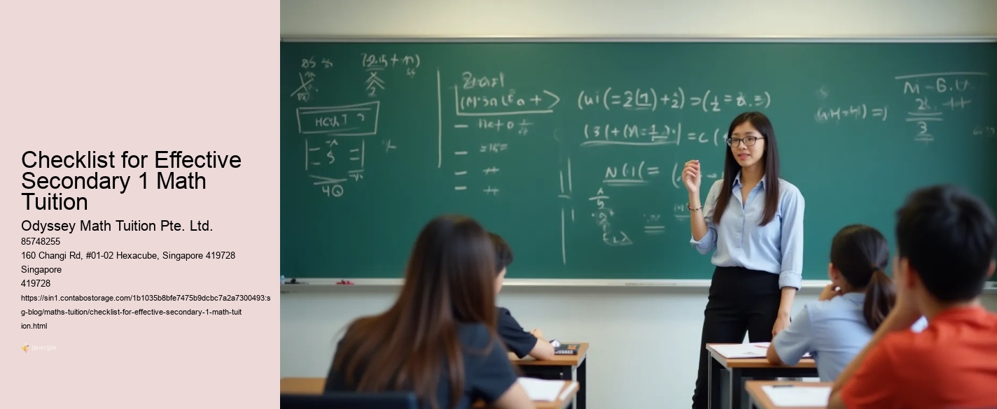 Checklist for Effective Secondary 1 Math Tuition