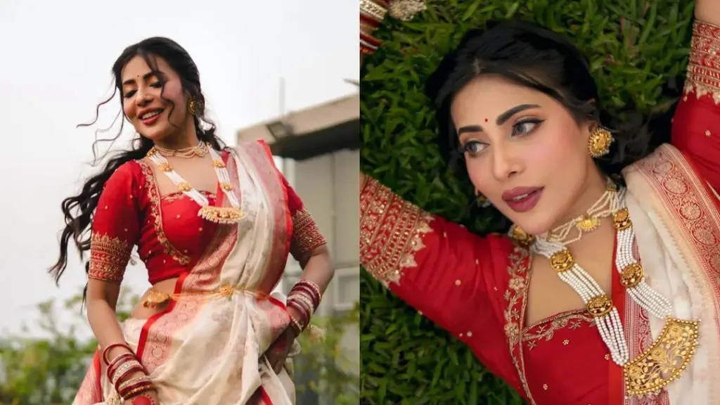 শারদীয় সাজে নজর কাড়লেন সেমন্তী