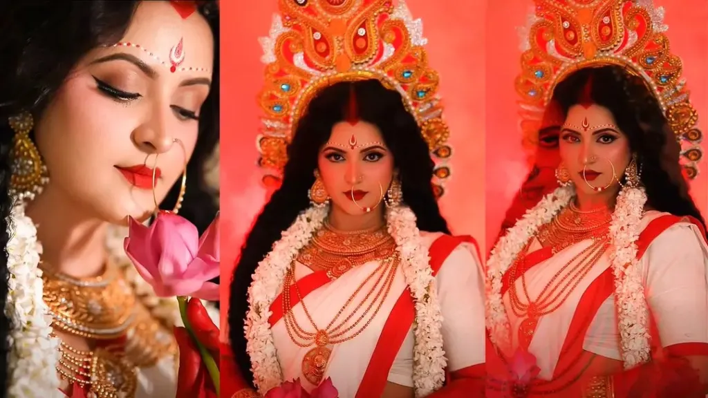 দুর্গার সাজে পরীমনি, চোখ ফেরানো দায়!