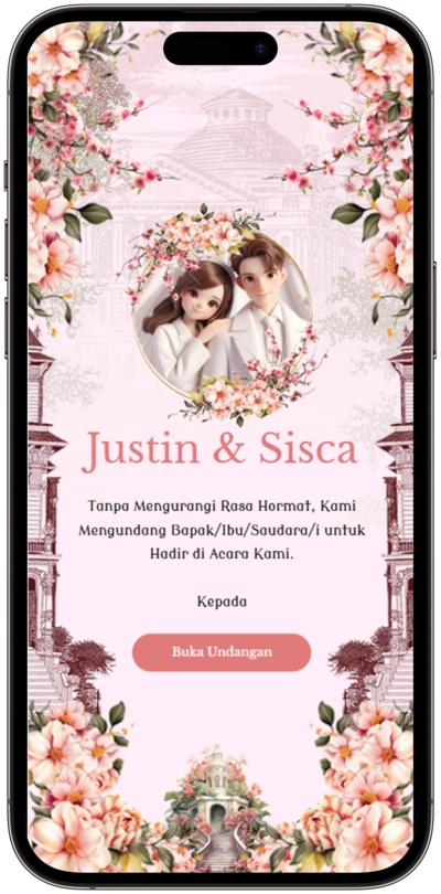 Contoh Template Undangan Online Tema Slide-Carousel-Pink-Island