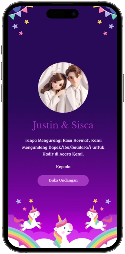 Contoh Template Undangan Online Tema Slide-Carousel-UnicornPink