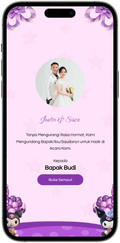 Contoh Template Undangan Online Tema Slide-Carousel-Kuromi