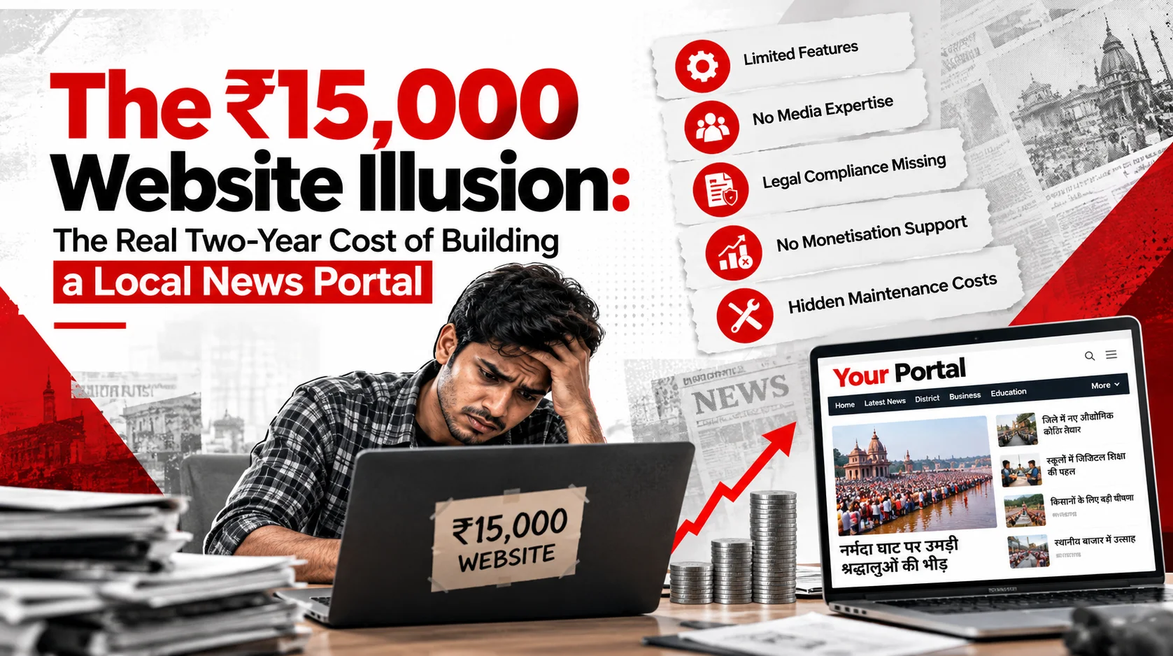 The ₹15,000 Website Illusion: The Real Two-Year Cost of Building a Local News Portal background