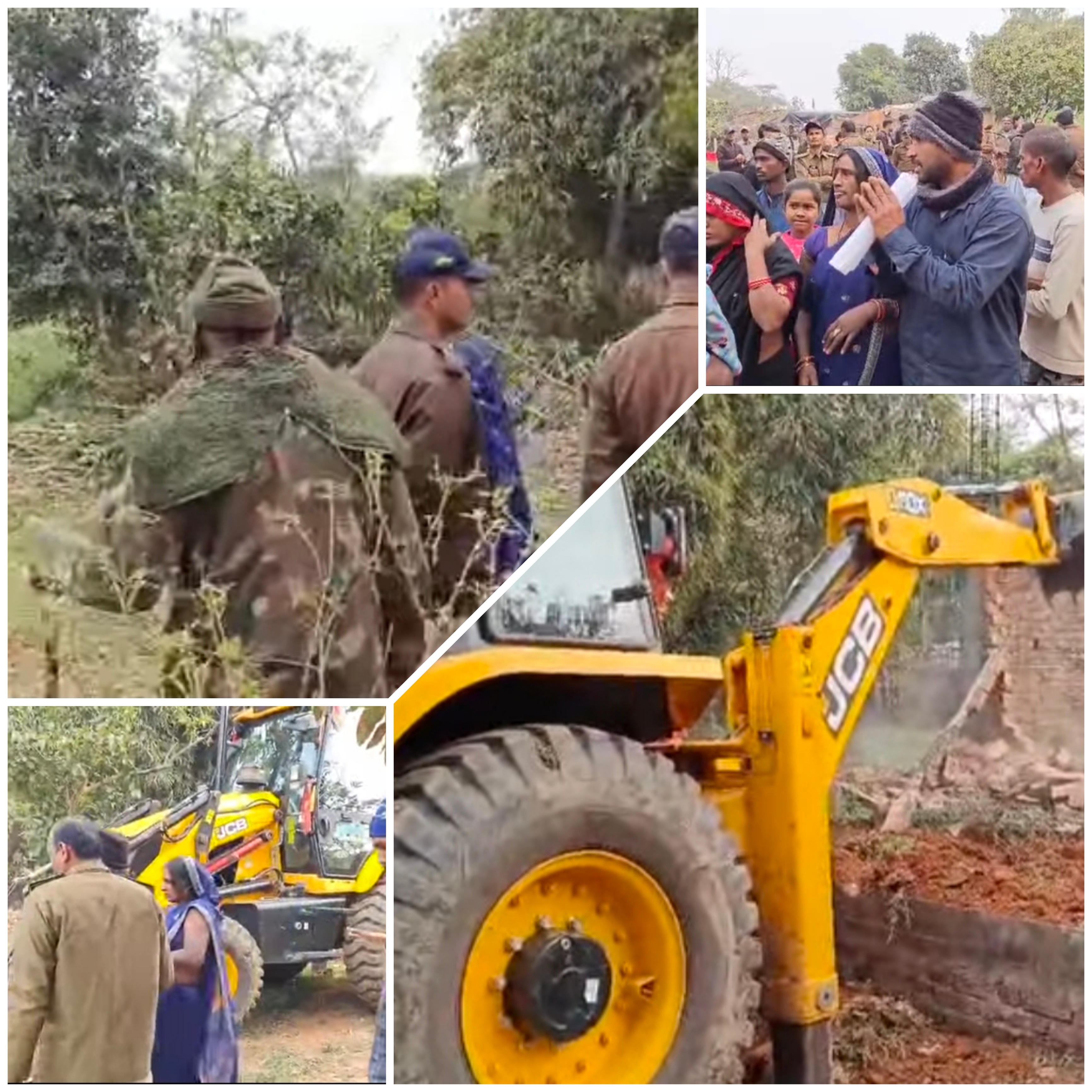 हनुमना में हाईकोर्ट के आदेश के बाद ढाबा तिवरियान में चला बुलडोज़र, भारी सुरक्षा में हुई कार्रवाई