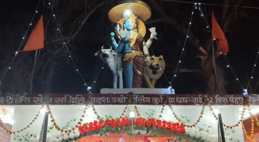 बिरसिंहपुर पाली में अमृत मयी भागवत कथा: श्रद्धालुओं की भारी भीड़
