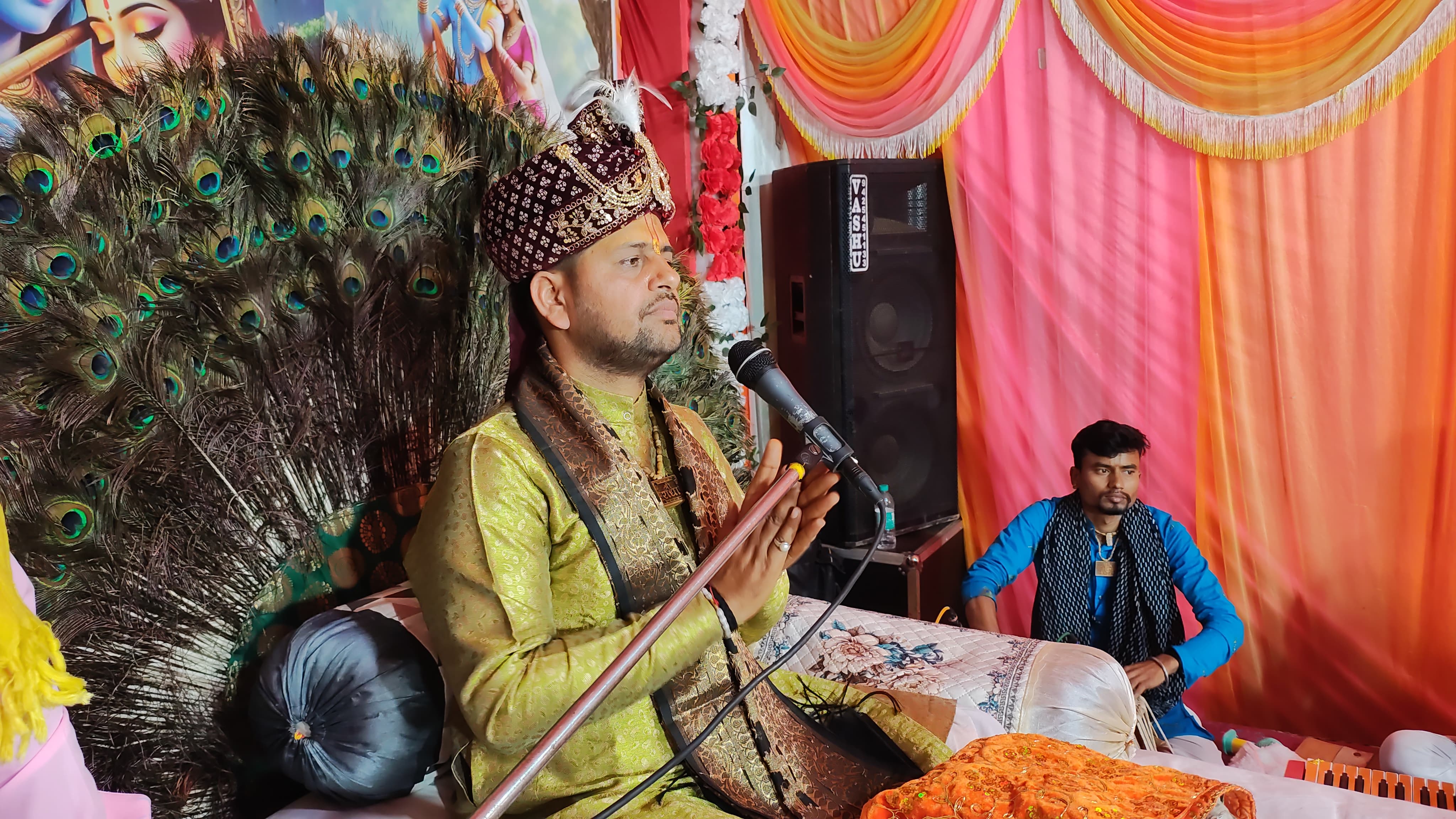 बिरसिंहपुर पाली में अमृत मयी भागवत कथा: श्रद्धालुओं की भारी भीड़