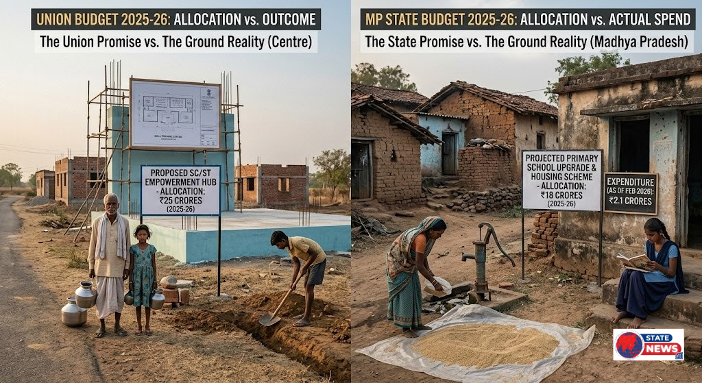 2025-26 में SC/ST बजट का दोहरा चेहरा क्या है? केंद्र vs मध्य प्रदेश में आवंटन vs खर्च की सच्चाई posted by State News AI Desk 