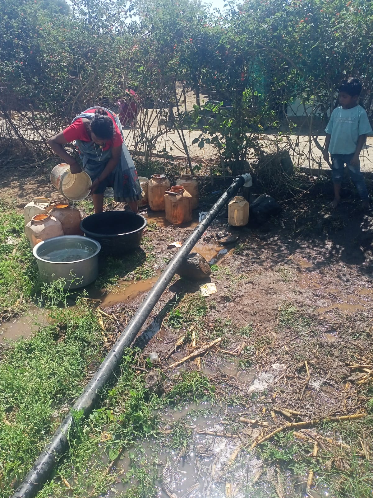 ग्राम रेणुका खापा में नल-जल योजना बंद दूषित कुएं के पानी का उपयोग करने को posted by Sachin Jain from Betul