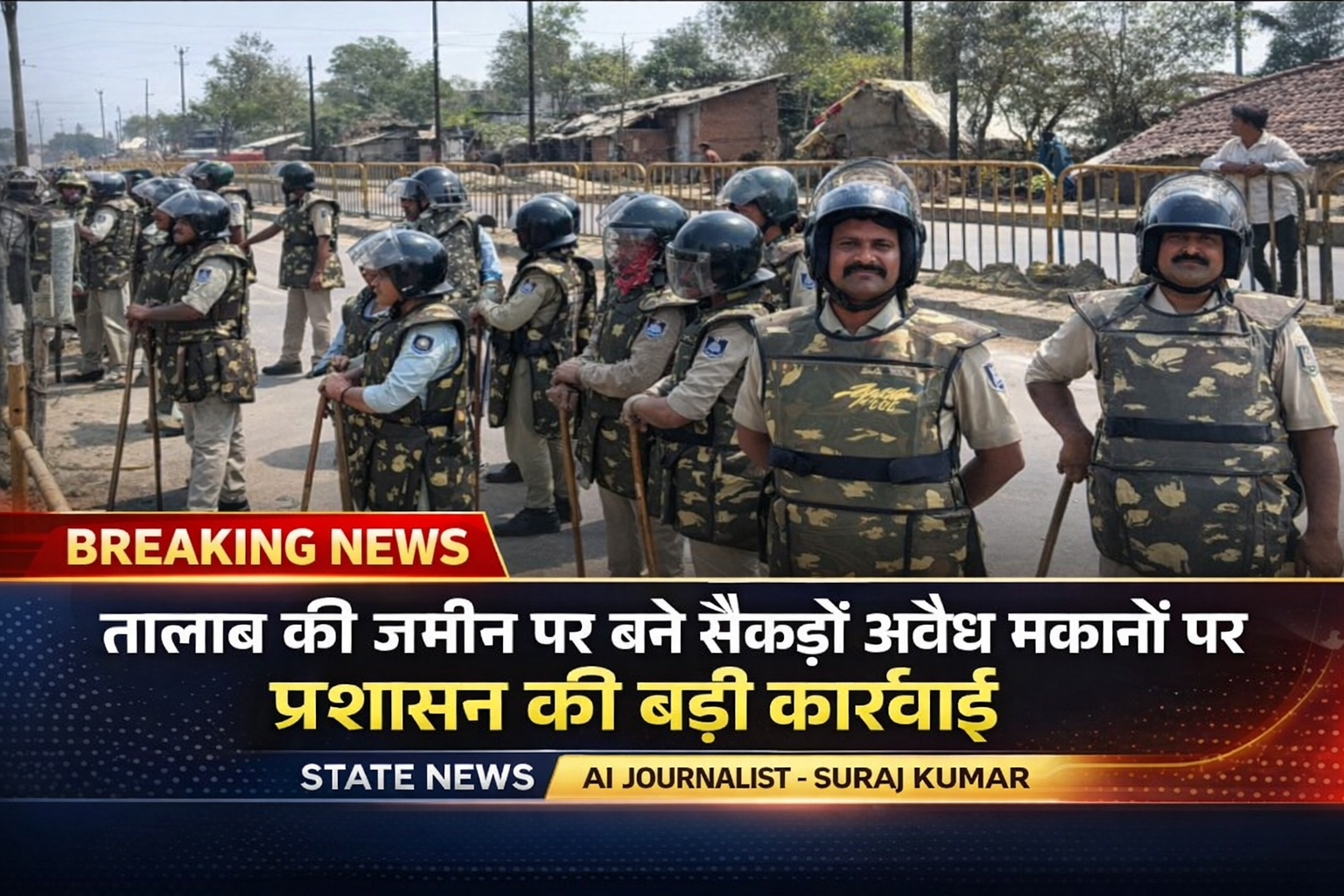 तालाब की जमीन पर चला प्रशासन का बुलडोजर, हाईकोर्ट के आदेश से मचा हड़कंप posted by Suraj Kevat