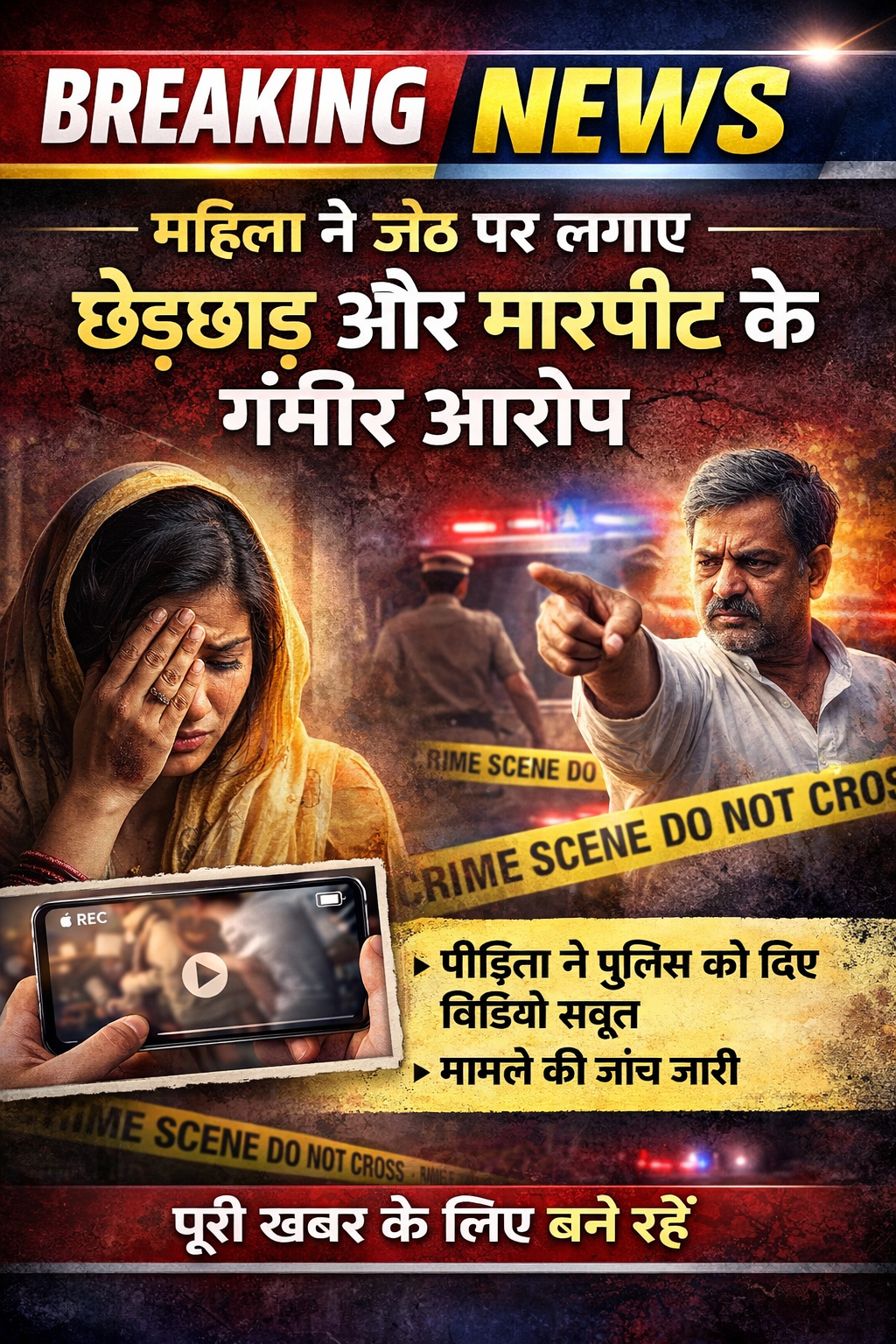 महिला ने अपने जेठ पर लगाए छेड़छाड़ और मारपीट के आरोप   posted by Shahnawaz Khan from Gwalior