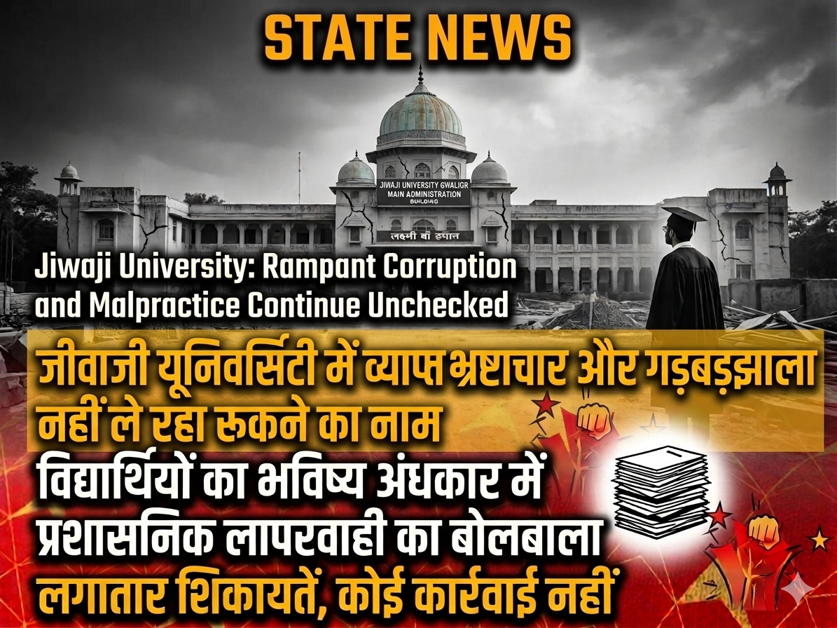 जीवाजी यूनिवर्सिटी में व्याप्त भ्रष्टाचार और गड़बड़झाला नहीं ले रहा रूकने का नाम posted by Shahnawaz Khan from Gwalior