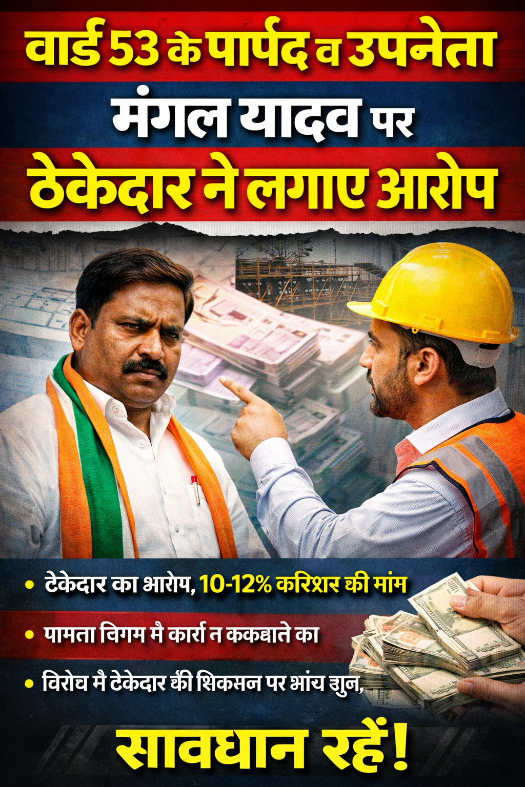 वार्ड 53 के पार्षद व उपनेता मंगल यादव पर ठेकेदार ने लगाए आरोप posted by Shahnawaz Khan from Gwalior