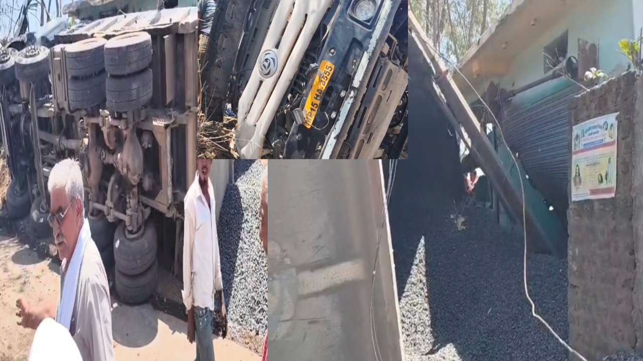 केसली के नारायणपुर में अनियंत्रित होकर पलटा गिट्टी से भरा डंपर, बिजली पोल और मकान को पहुंचाया भारी नुकसान posted by Manish Kumar Chaubey from Sagar