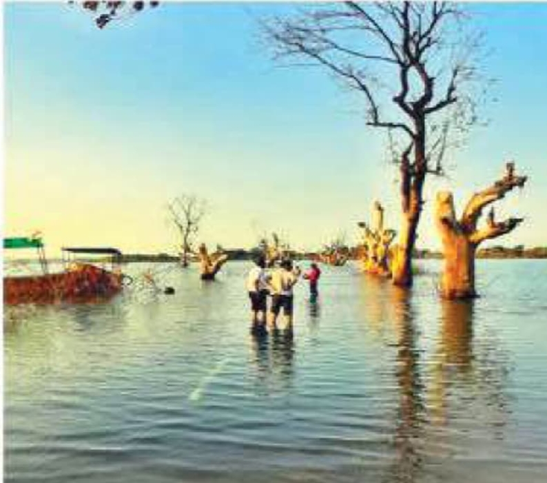 शहर के समीप खंडवा-वडोदरा स्टेट हाईवे किनारे बड़े पुल के पास शुरु हुआ नए घाट का निर्माण