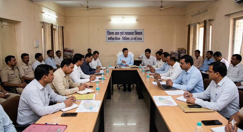 विदिशा में जिला जल एवं स्वच्छता मिशन की महत्वपूर्ण समीक्षा बैठक सम्पन्न