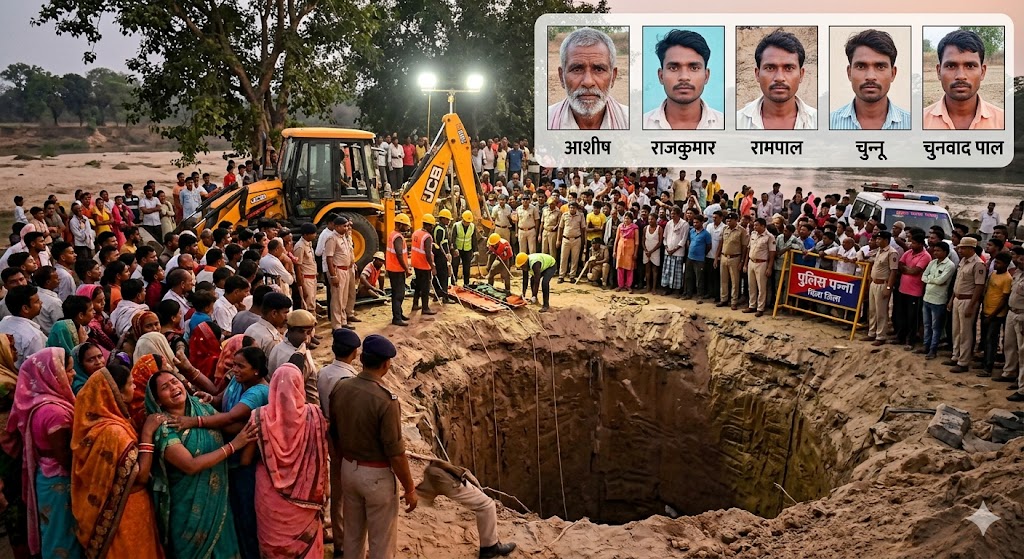 पन्ना: कुआं हादसे में 5 मजदूरों की दर्दनाक मौत, प्रशासन की घोर लापरवाही उजागर