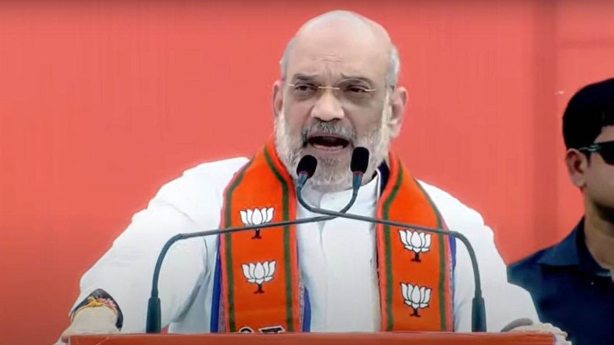 बदनावर आमसभा में अमित शाह ने  कांग्रेस  पर साधा निशाना कहा  तीन तिगाड़ा, काम बिगाड़ा