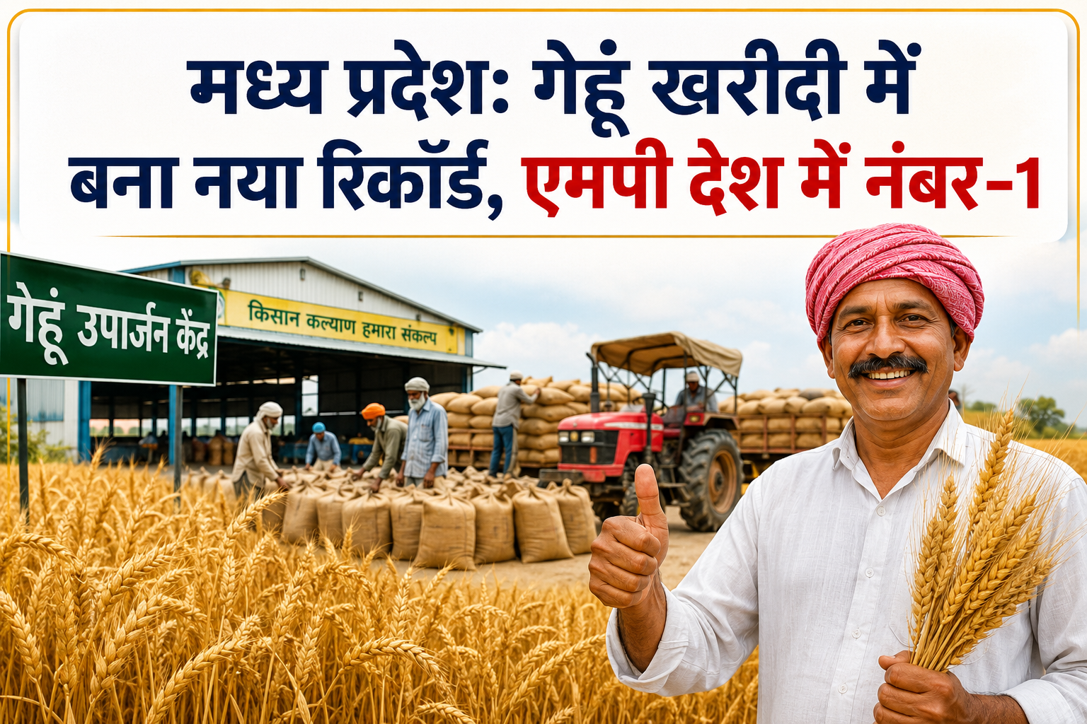मध्य प्रदेश: गेहूं खरीदी में बना नया रिकॉर्ड, एमपी देश में नंबर-1
