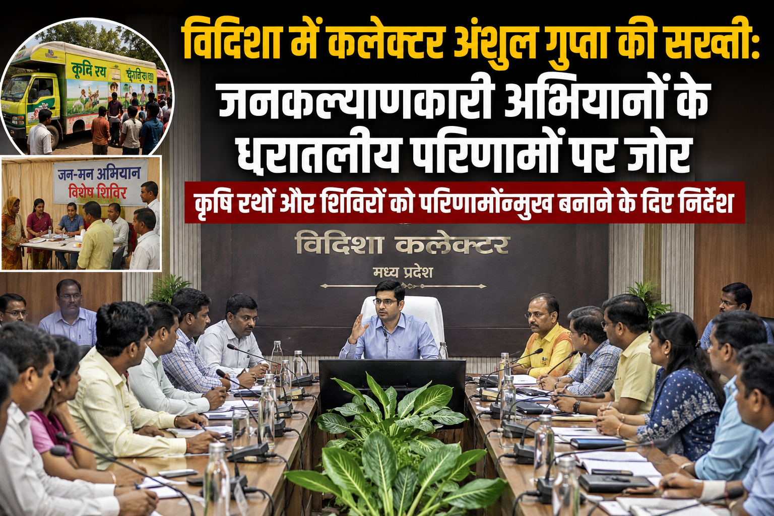 विदिशा में कलेक्टर अंशुल गुप्ता की सख्ती: जनकल्याणकारी अभियानों के धरातलीय परिणामों पर जोर