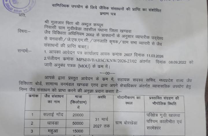 मुखबिर की सूचना पर वन परिक्षेत्र नावरा ने 1160 किलो सलई गोंद जब्त किया 