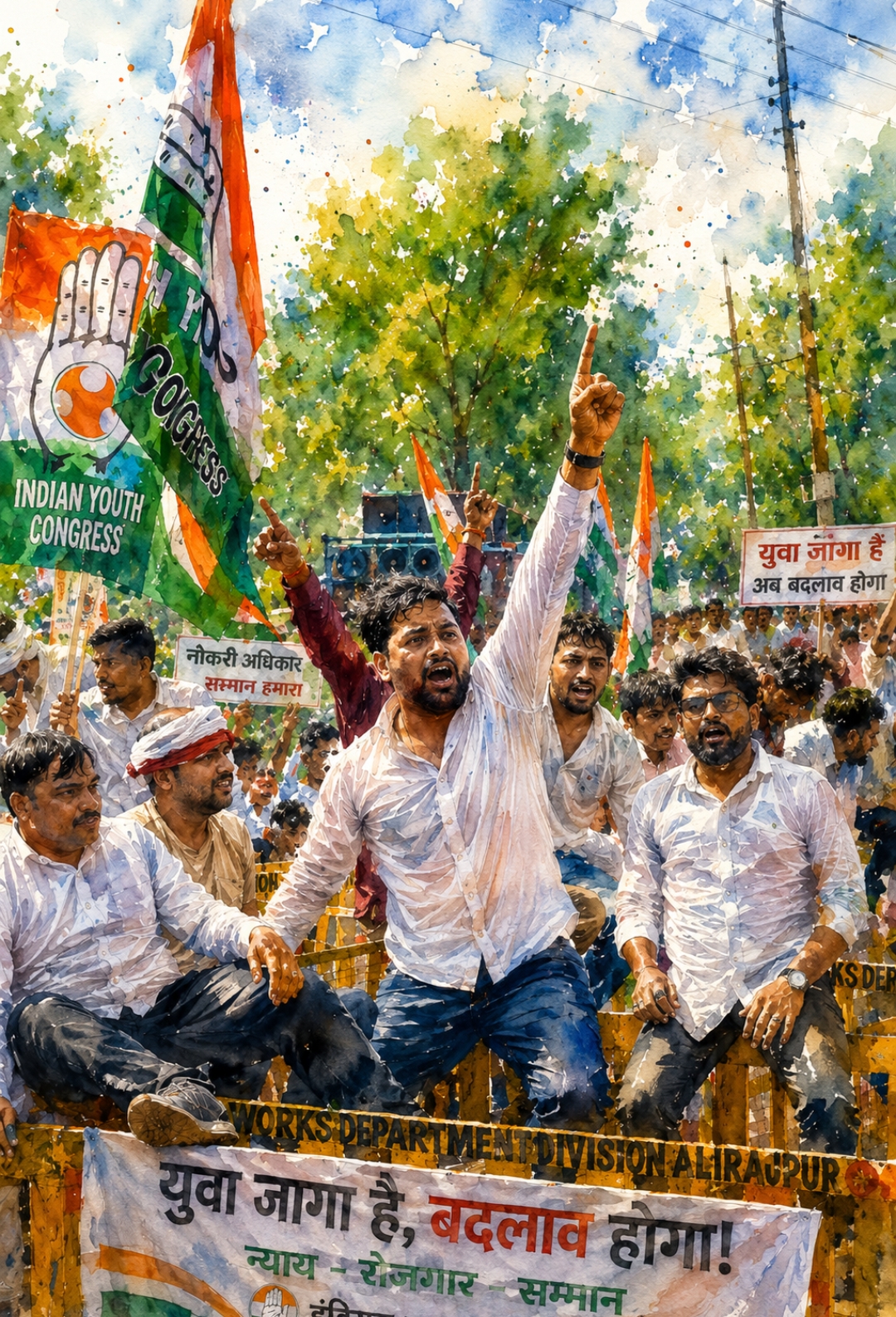 "युवाओं का हल्ला बोल: कलेक्टर कार्यालय पर चढ़ा जनआक्रोश, वाटर कैनन और गिरफ्तारियों के बीच गूंजा 'रोजगार दो, जवाब दो' का नारा"