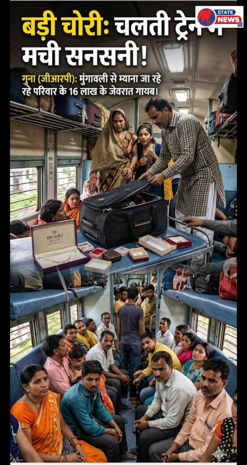 रेल यात्रा में असुरक्षित यात्री: चलती ट्रेन में परिवार से 16 लाख के जेवरात पार, प्रशासन की सुरक्षा व्यवस्था पर उठे सवाल गुना। यात्रियों की स