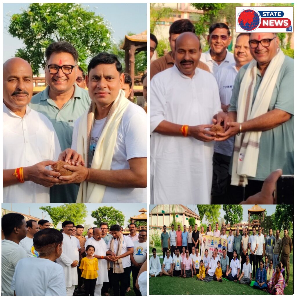 आयुष विभाग टीकमगढ़ द्वारा करवायें जा रहे प्रतिदिन योग शिविर ** में मंत्री जी का हुआ आगमन
