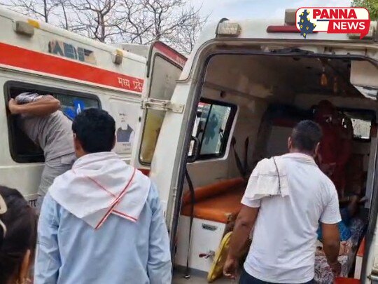 पन्ना जिला अस्पताल के रास्ते में फंसी 108 एम्बुलेंस: मरीज डेढ़ घंटे तक रहा ऑक्सीजन सपोर्ट पर