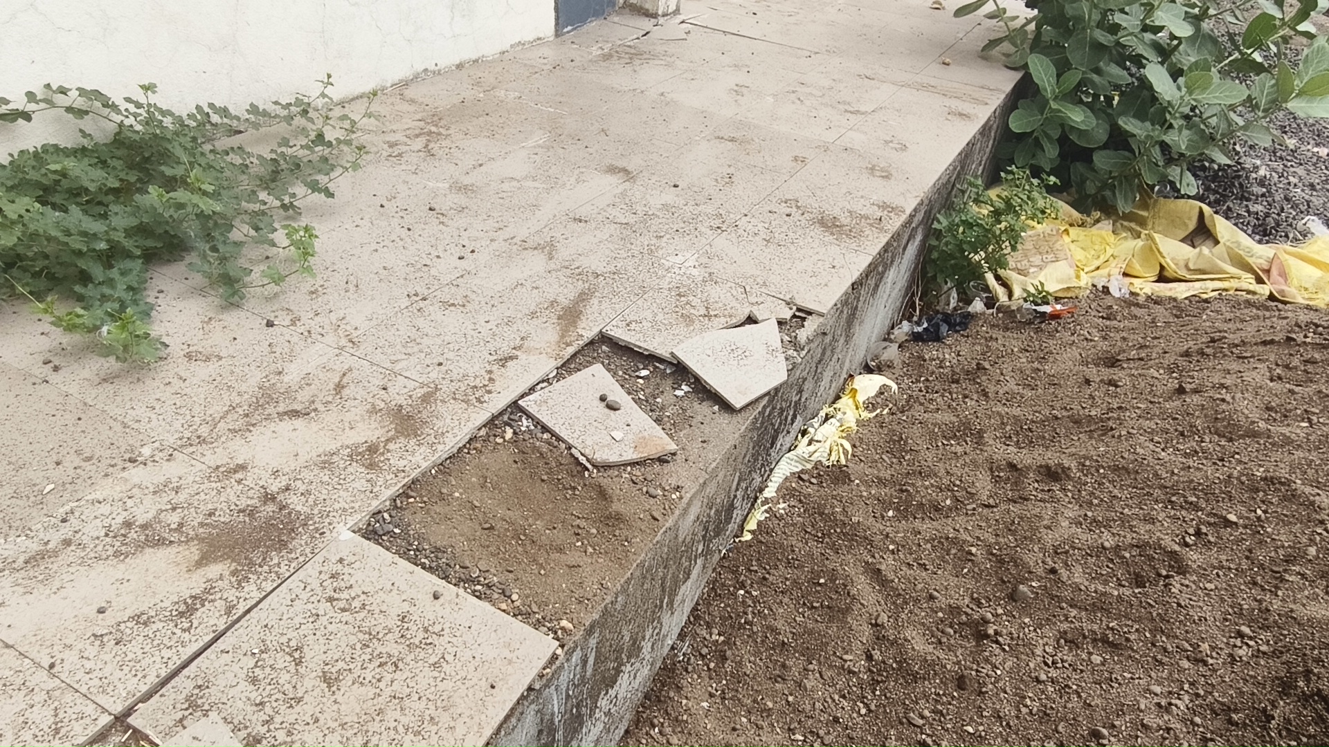 नगर पालिका का नया भवन अभी शुरू हुआ भी नहीं, भवन की टाइल्स उखाड़ना और टूटना शुरू हो गई है।