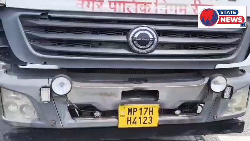 नगर निगम वाहन की टक्कर से बाइक सवार घायल
