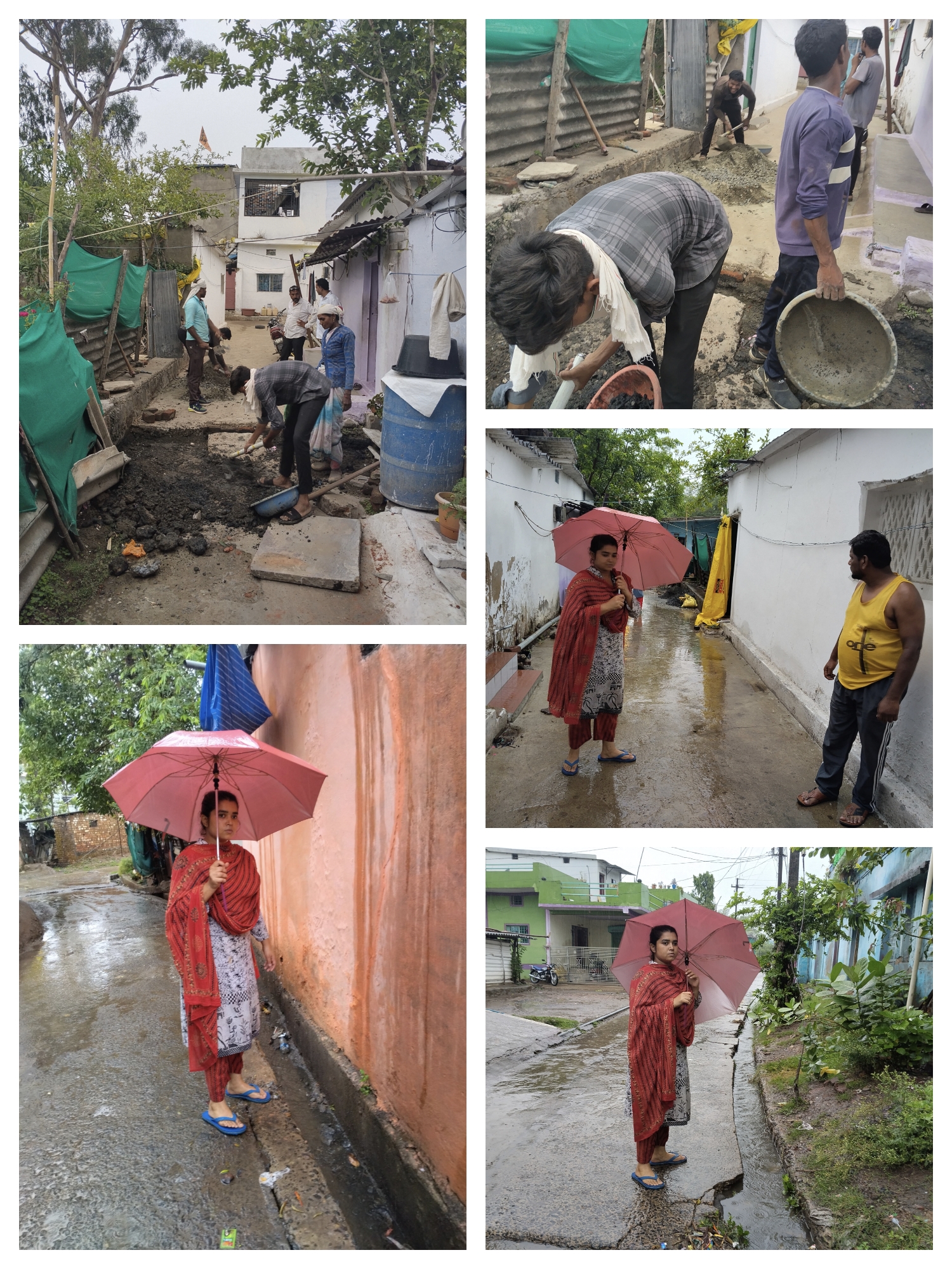 *भर बारिश में छाता लेकर सड़कों पर उतरीं पार्षद खुशबू विजय अतुलकर, जलभराव वाले क्षेत्रों का किया निरीक्षण*