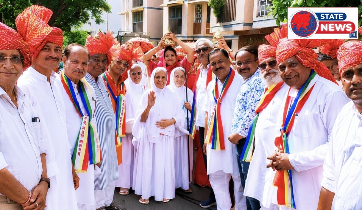 अहमदाबाद में साध्वी चंदनबाला श्रीजी का भव्य चातुर्मास प्रवेश, 120 दिनों तक गूंजेगी धर्म आराधना