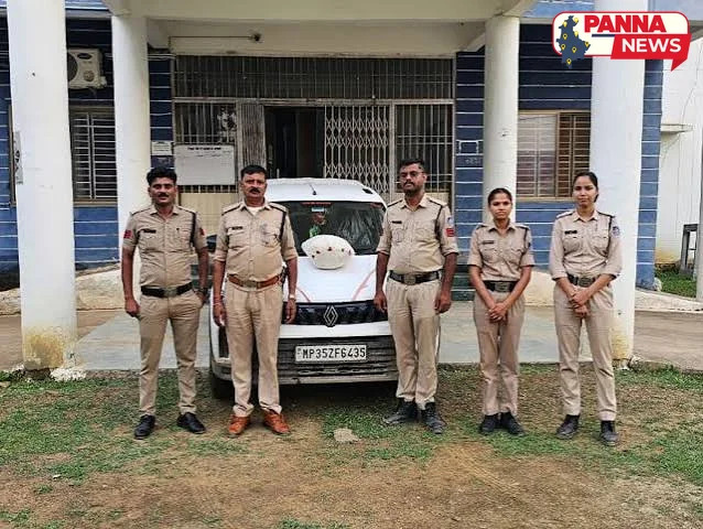 पन्ना जिले में पुलिस ने 4 किलो गांजा और कार के साथ तस्कर को किया गिरफ्तार