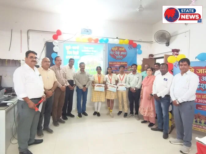मध्य प्रदेश पर्यटन क़्वीज मे डिवाइन पब्लिक स्कूल क तीन विद्यार्थी सम्मानित स्कूल का बढ़ाया गौरव 