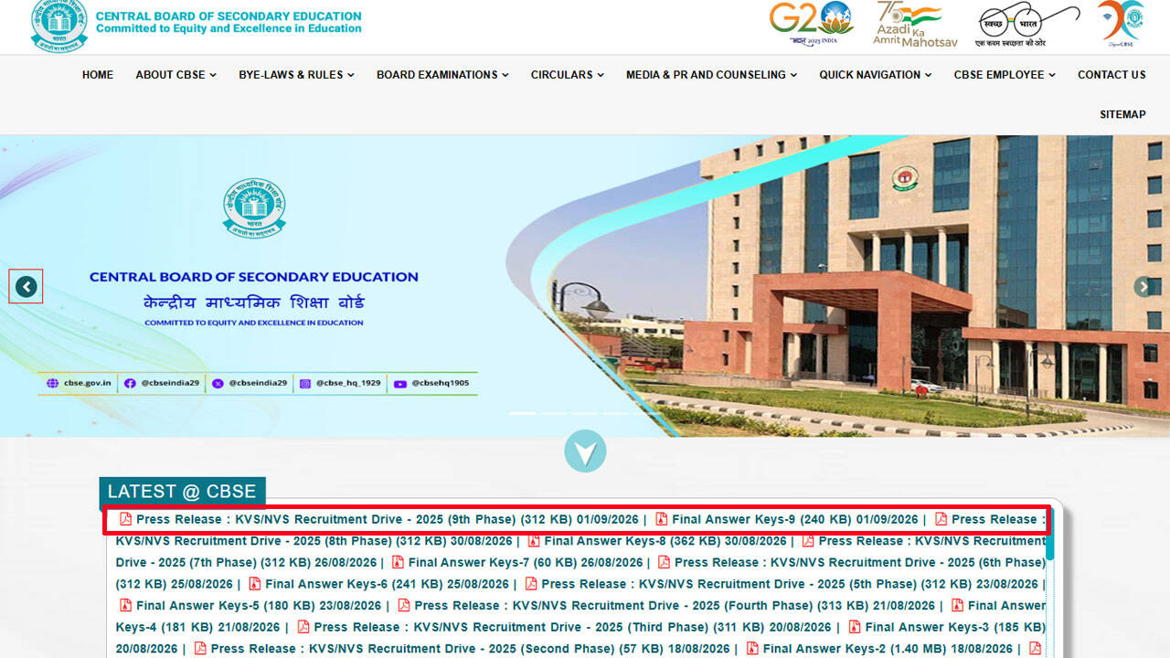KVS NVS Tier-II 2026 Results Announced: Check TGT and Senior Secretariat Assistant Answer Keys Here