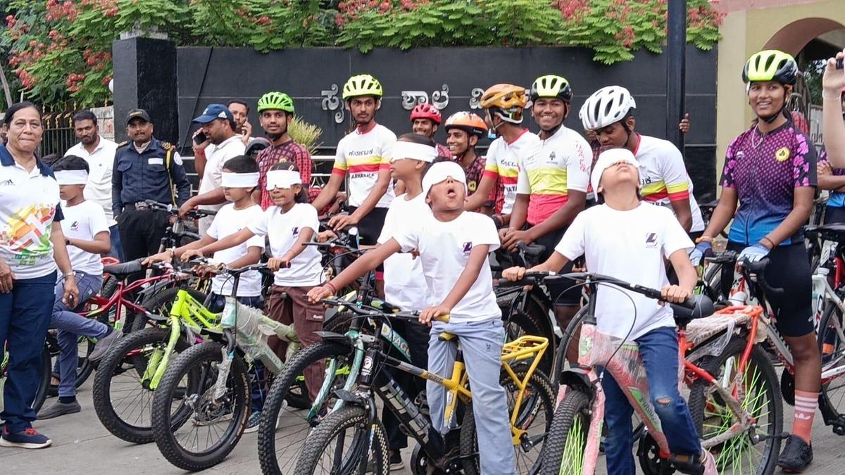 Blindfolded Bicycle Challenge for Kids Sparks Safety Concerns in Vijayapura