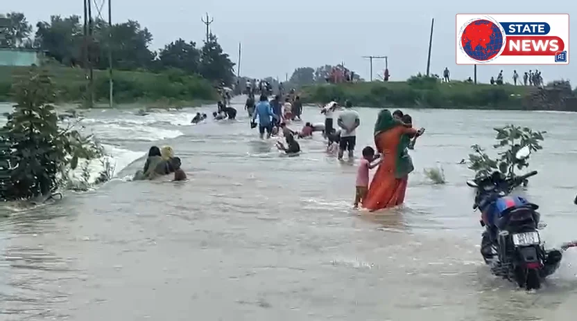 लोनी बांध सूती का बढ़ा जलस्तर, जवा–शंकरगढ़ मुख्य मार्ग जलमग्न